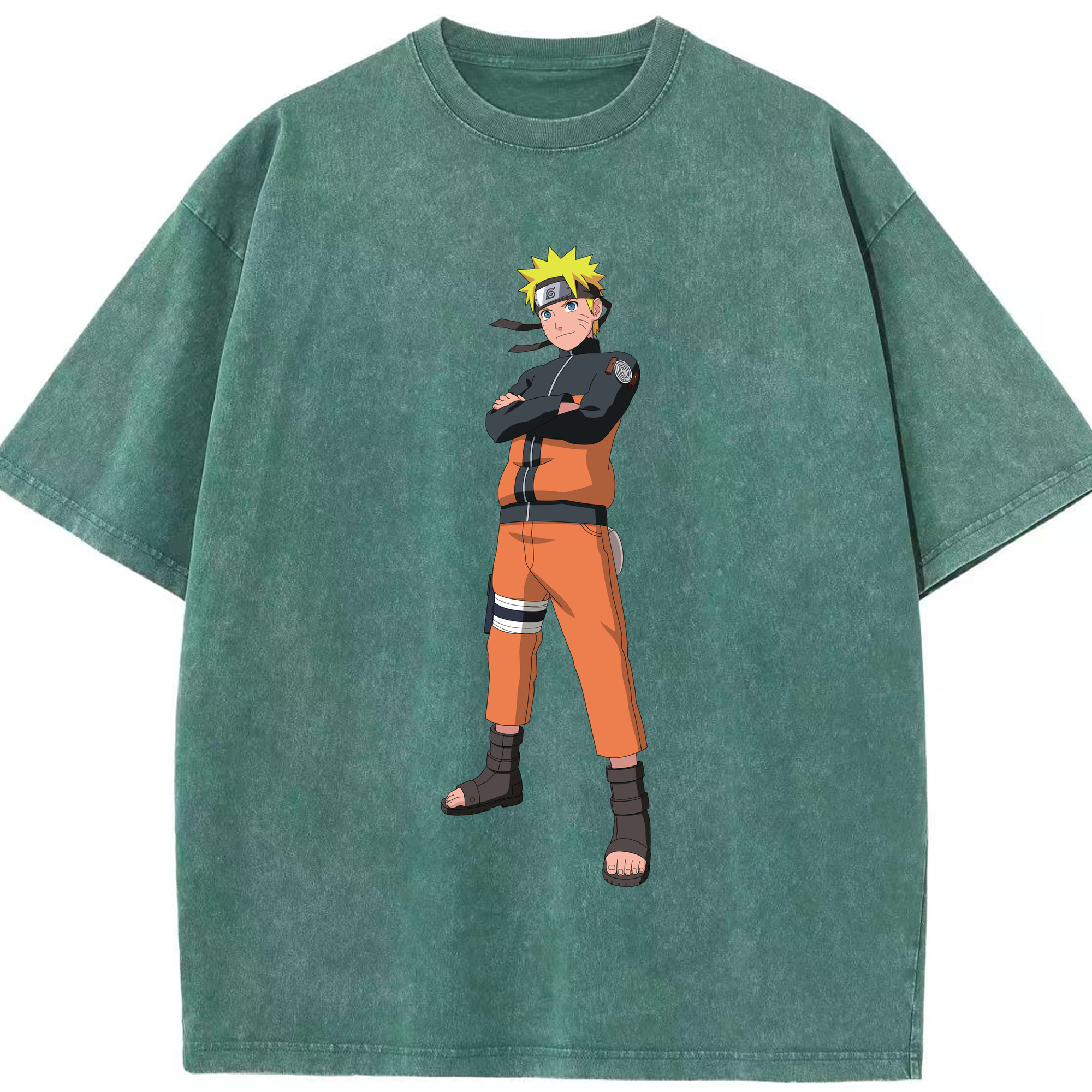 （画像用） NARUTO -ナルト- うずまき ナルト Uzumaki Naruto 綿100% ヴィンテージ風 半袖Tシャツ（フロントプリント）